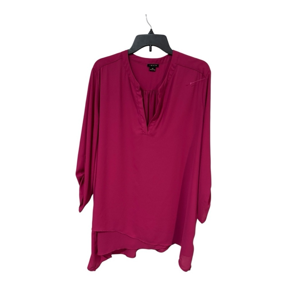 IMAN Blouse | Size 2X | Berry Pink